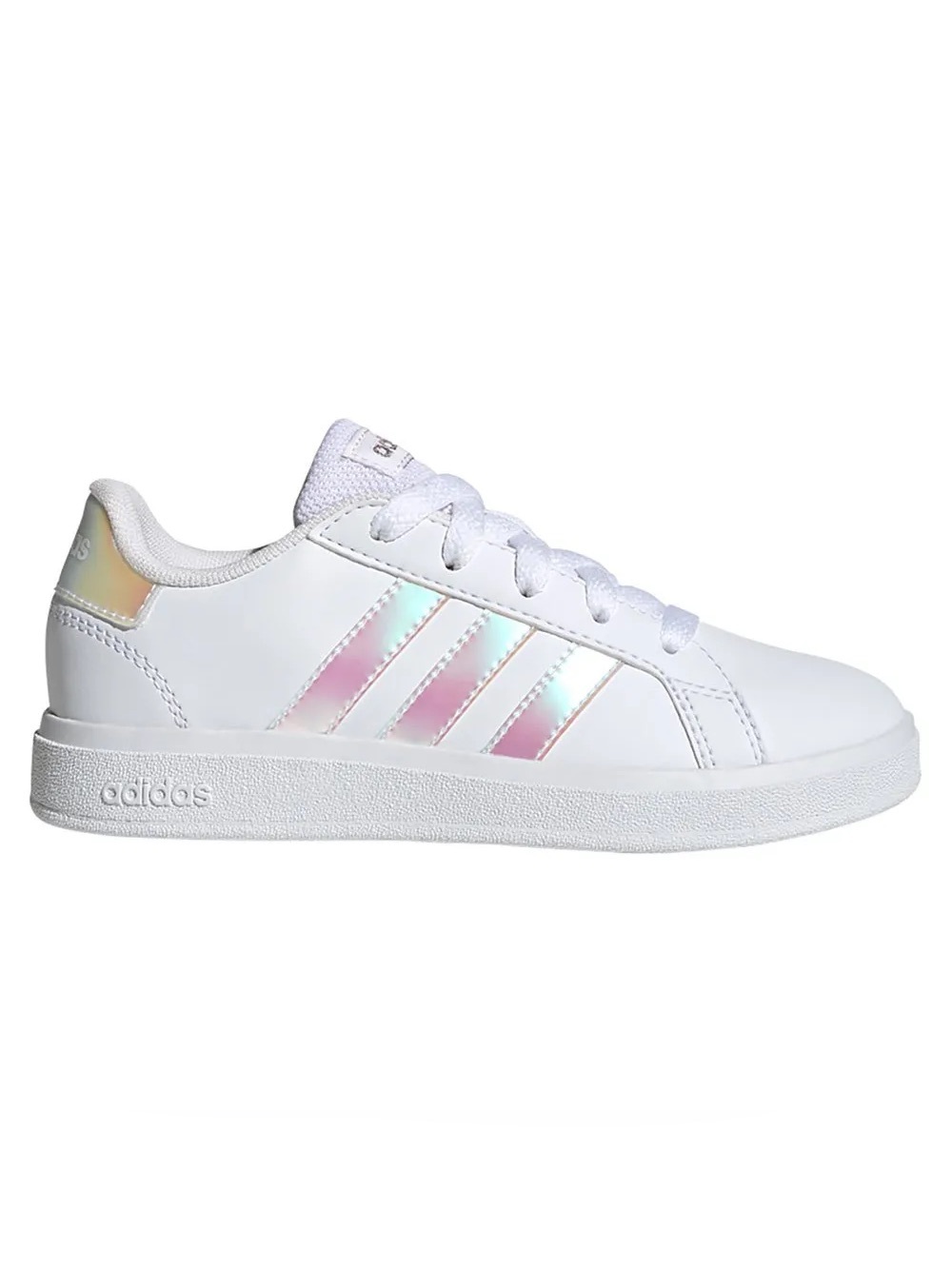 Adidas Grand Court Sneakers - White & Iridescent Size 4